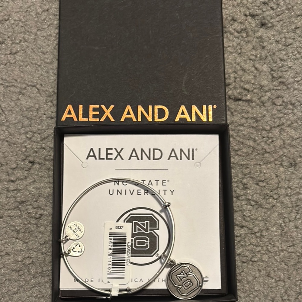 Alex and Ani Silver NC State Charm Bracelet